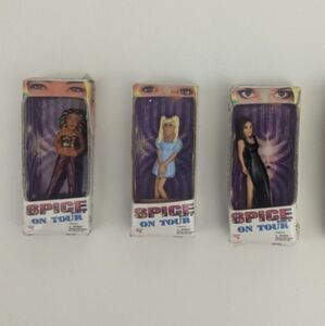 Rare Set Of three “Spice Girls On Tour” Mini Dolls In Boxes